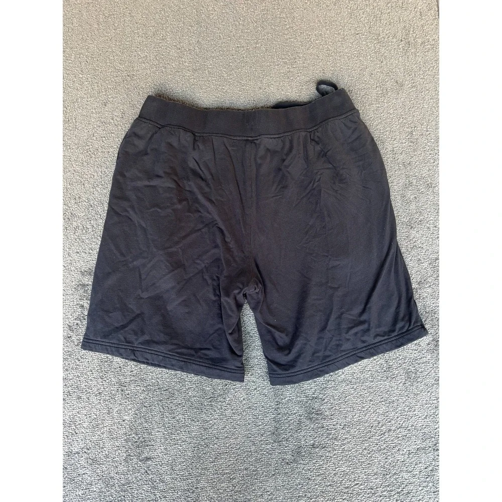 DudeRobe Sweat Shorts Men Large/XL Black Cotton Drawstring Pockets Elastic Waist